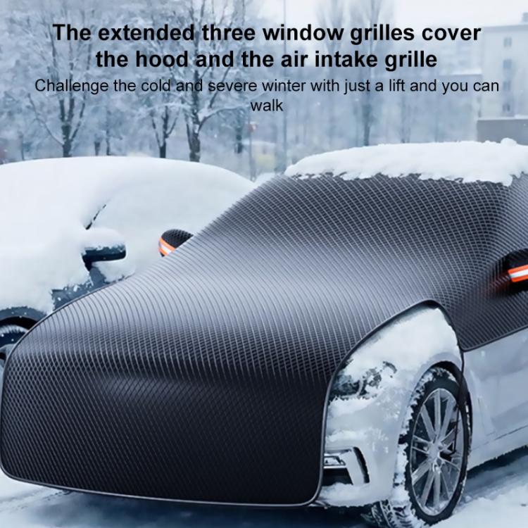 SUITU ST-3964 Universal Car Oxford Fabric Snowproof Sunshade Half Car Cover Protective Cover - Black