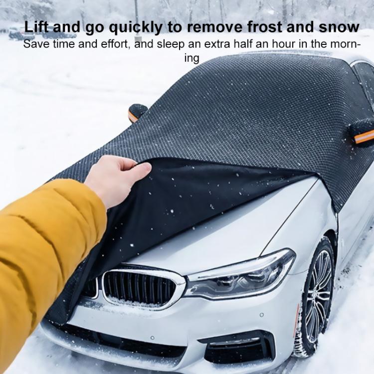 SUITU ST-3964 Universal Car Oxford Fabric Snowproof Sunshade Half Car Cover Protective Cover - Black