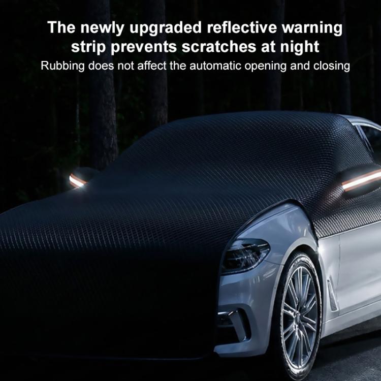 SUITU ST-3964 Universal Car Oxford Fabric Snowproof Sunshade Half Car Cover Protective Cover - Black