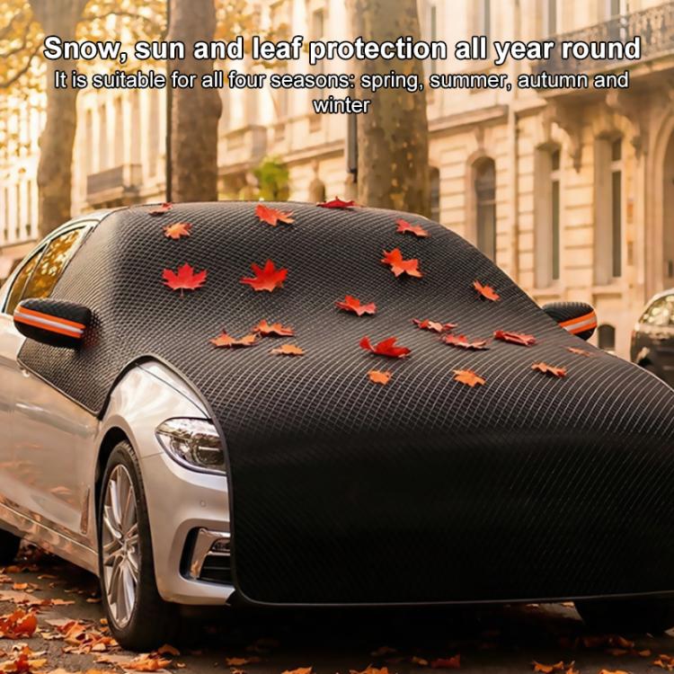 SUITU ST-3964 Universal Car Oxford Fabric Snowproof Sunshade Half Car Cover Protective Cover - Black