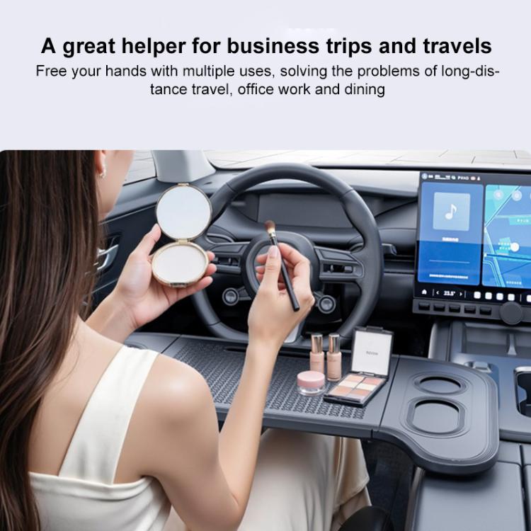 SUITU ST-2004 Multifunctional Universal Car Tri-Folding Tray Table Dinner Desk - Black