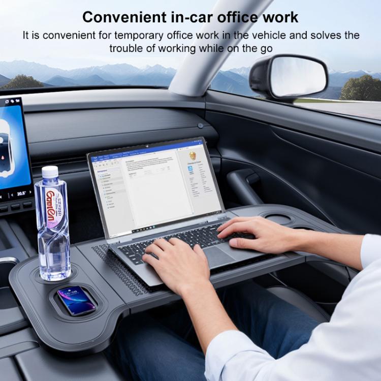 SUITU ST-2004 Multifunctional Universal Car Tri-Folding Tray Table Dinner Desk - Black