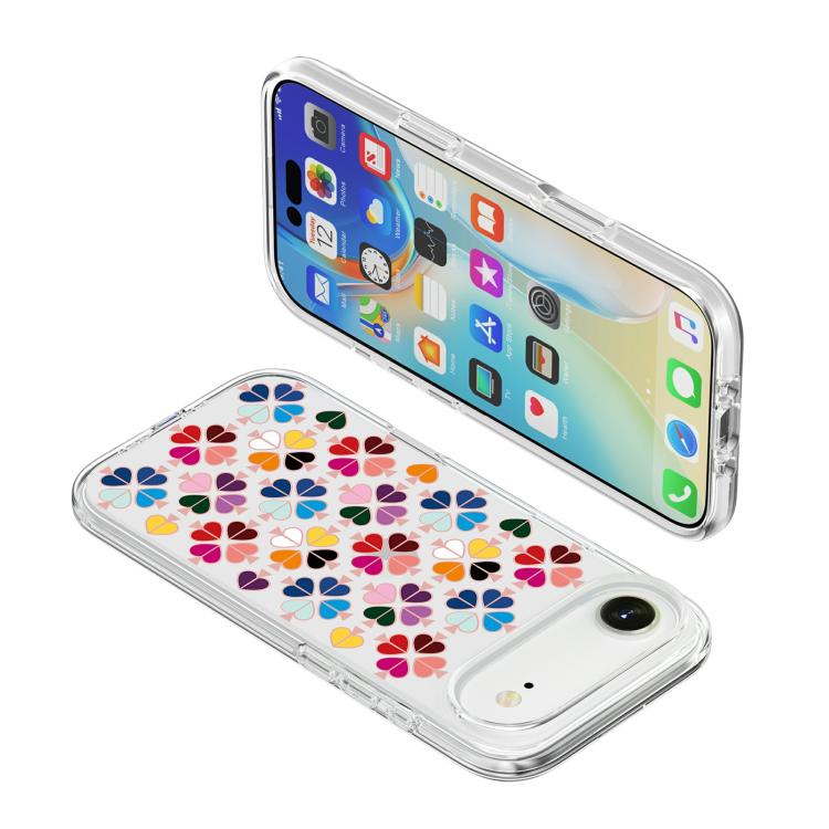 For iPhone Air Transparent Crystal Red Heart Pattern Phone Case