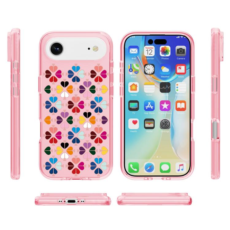 For iPhone Air Transparent Crystal Red Heart Pattern Phone Case