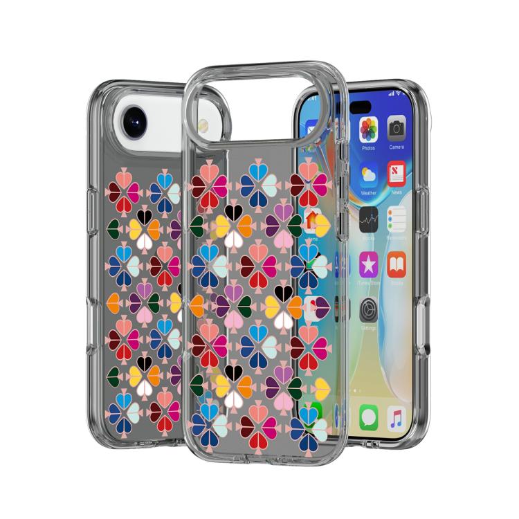 For iPhone Air Transparent Crystal Red Heart Pattern Phone Case