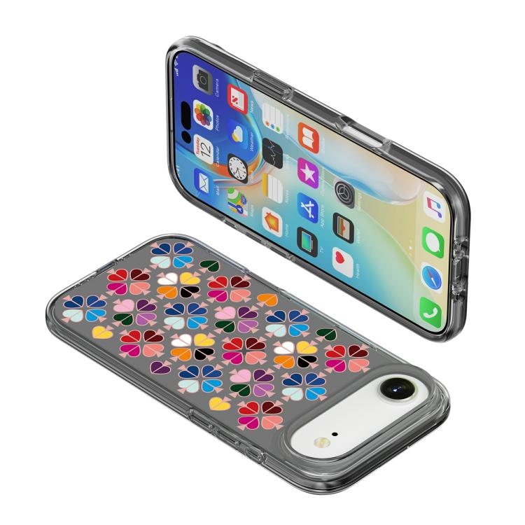 For iPhone Air Transparent Crystal Red Heart Pattern Phone Case
