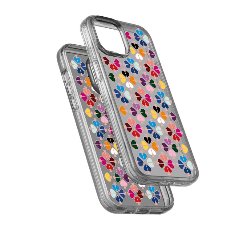 For iPhone 15 Plus Transparent Crystal Red Heart Pattern Phone Case