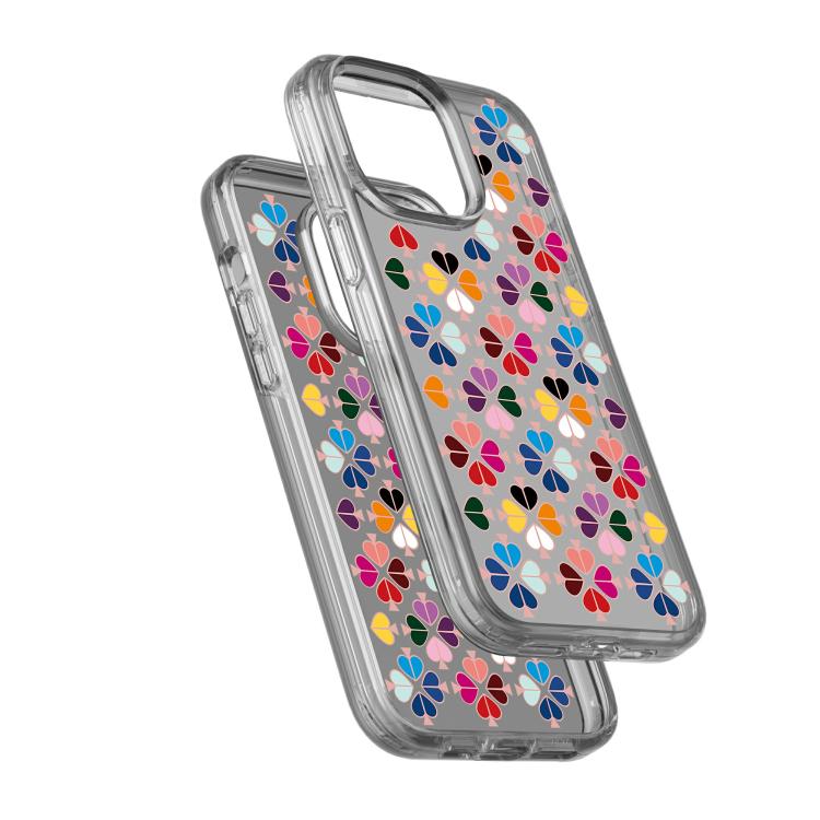 For iPhone 14 Pro Transparent Crystal Red Heart Pattern Phone Case