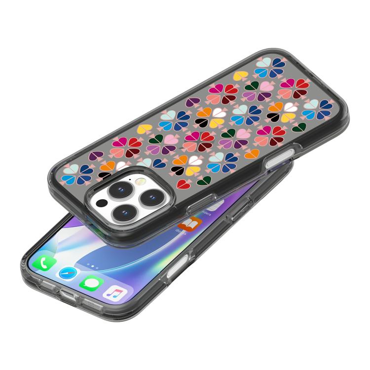 For iPhone 14 Pro Transparent Crystal Red Heart Pattern Phone Case