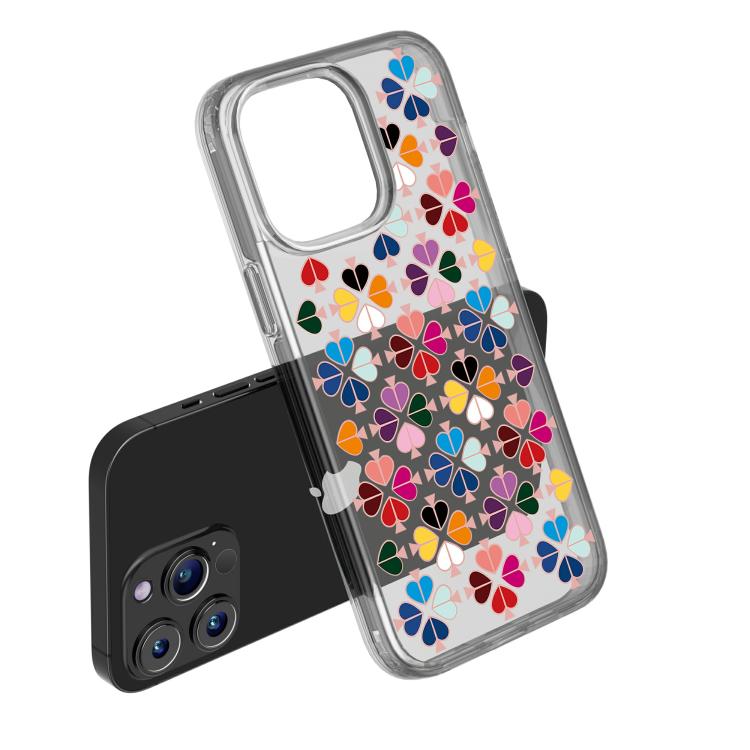 For iPhone 14 Pro Max Transparent Crystal Red Heart Pattern Phone Case