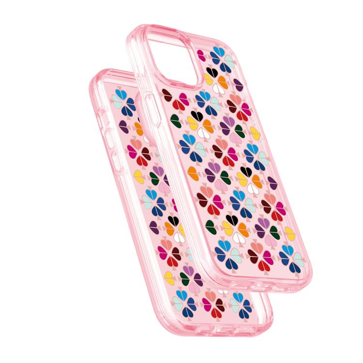 For iPhone 13 Transparent Crystal Red Heart Pattern Phone Case