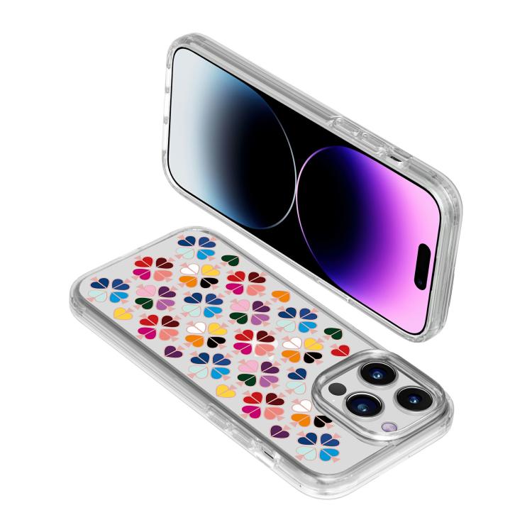 For iPhone 13 Pro Max Transparent Crystal Red Heart Pattern Phone Case