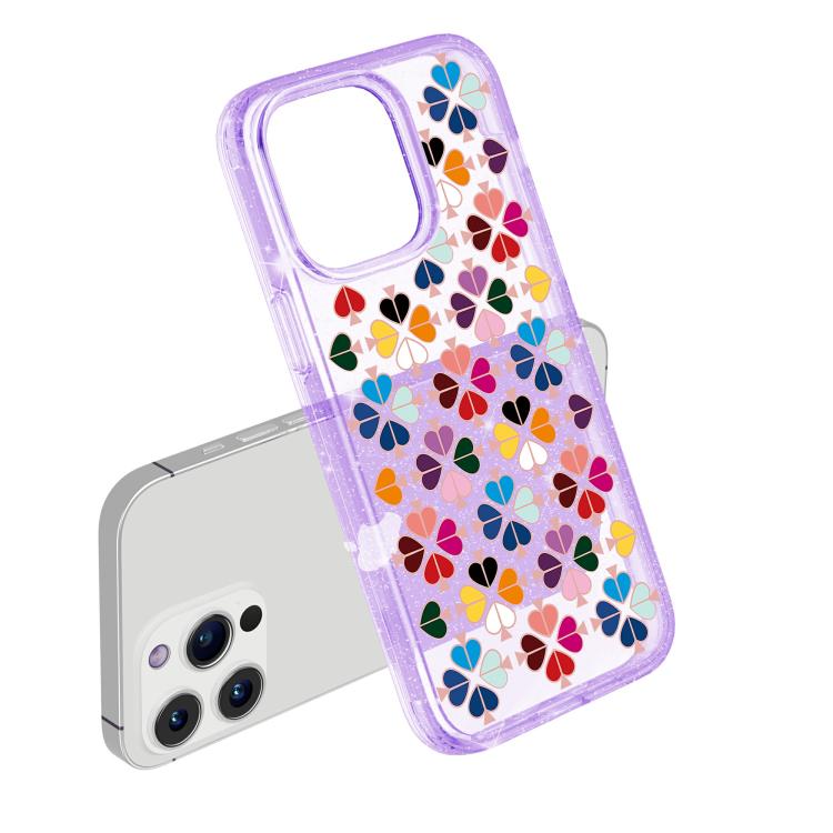 For iPhone 15 Pro Glittering Crystal Red Heart Pattern Phone Case