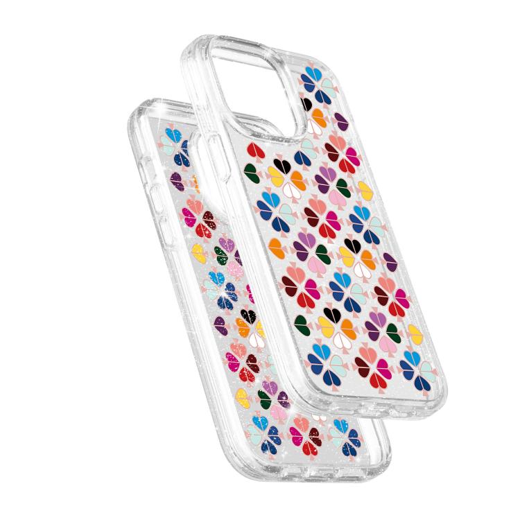 For iPhone 15 Plus Glittering Crystal Red Heart Pattern Phone Case