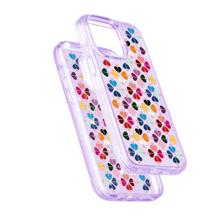 For iPhone 13 Pro Glittering Crystal Red Heart Pattern Phone Case