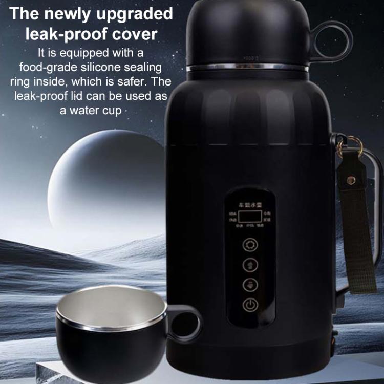 SUITU RC-1560A 12V-24V Universal Smart Temperature Control Car Large Capacity Electric Kettle - Black