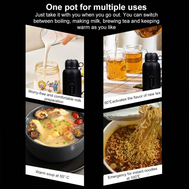 SUITU RC-1560A 12V-24V Universal Smart Temperature Control Car Large Capacity Electric Kettle - Black