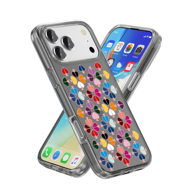 For iPhone 17 Pro Max Transparent Crystal Red Heart Pattern Phone Case
