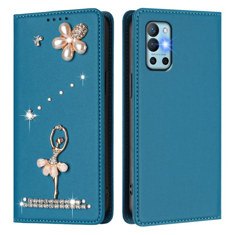 For OnePlus 9R / 8T Ballet Girl Diamond Studded RFID Vegan Leather Phone Case