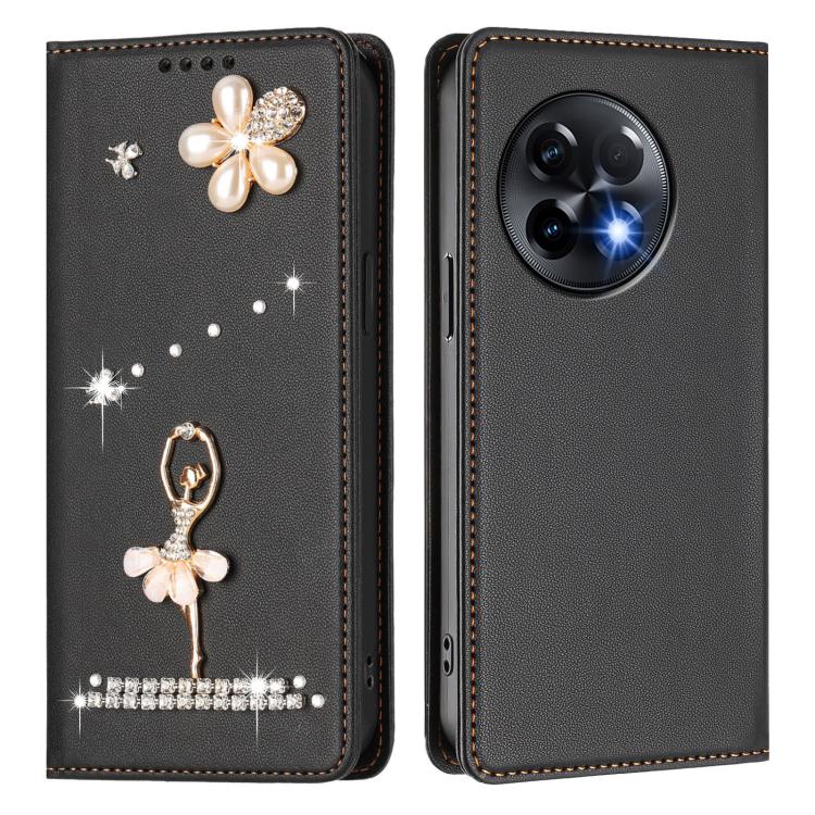 For OnePlus 11R 5G Global Ballet Girl Diamond Studded RFID Vegan Leather Phone Case