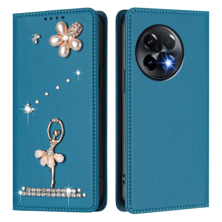 For OnePlus 11R 5G Global Ballet Girl Diamond Studded RFID Vegan Leather Phone Case