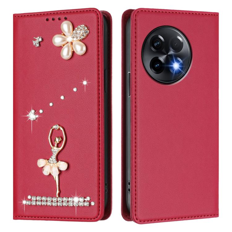 For OnePlus 11R 5G Global Ballet Girl Diamond Studded RFID Vegan Leather Phone Case