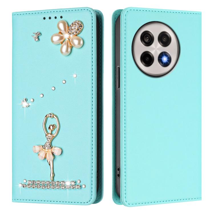 For OnePlus 13R / Ace 5 Pro Ballet Girl Diamond Studded RFID Vegan Leather Phone Case