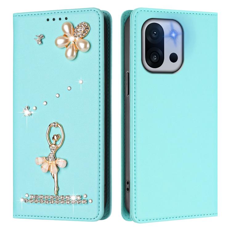 For OnePlus 13T Ballet Girl Diamond Studded RFID Vegan Leather Phone Case