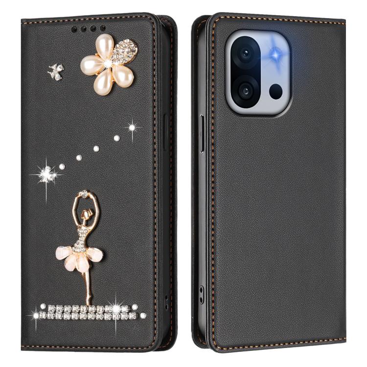 For OnePlus 13T Ballet Girl Diamond Studded RFID Vegan Leather Phone Case