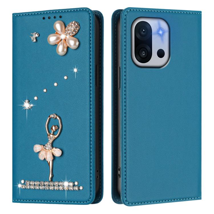 For OnePlus 13T Ballet Girl Diamond Studded RFID Vegan Leather Phone Case