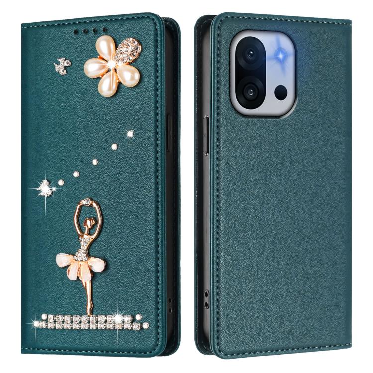 For OnePlus 13T Ballet Girl Diamond Studded RFID Vegan Leather Phone Case