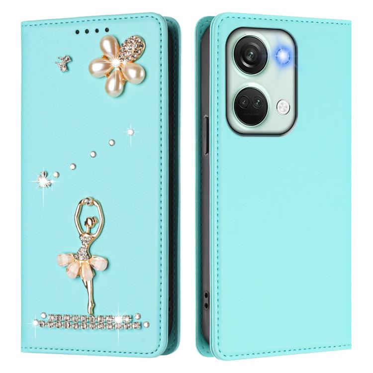 For OnePlus Nord 3 / Ace 2V Ballet Girl Diamond Studded RFID Vegan Leather Phone Case