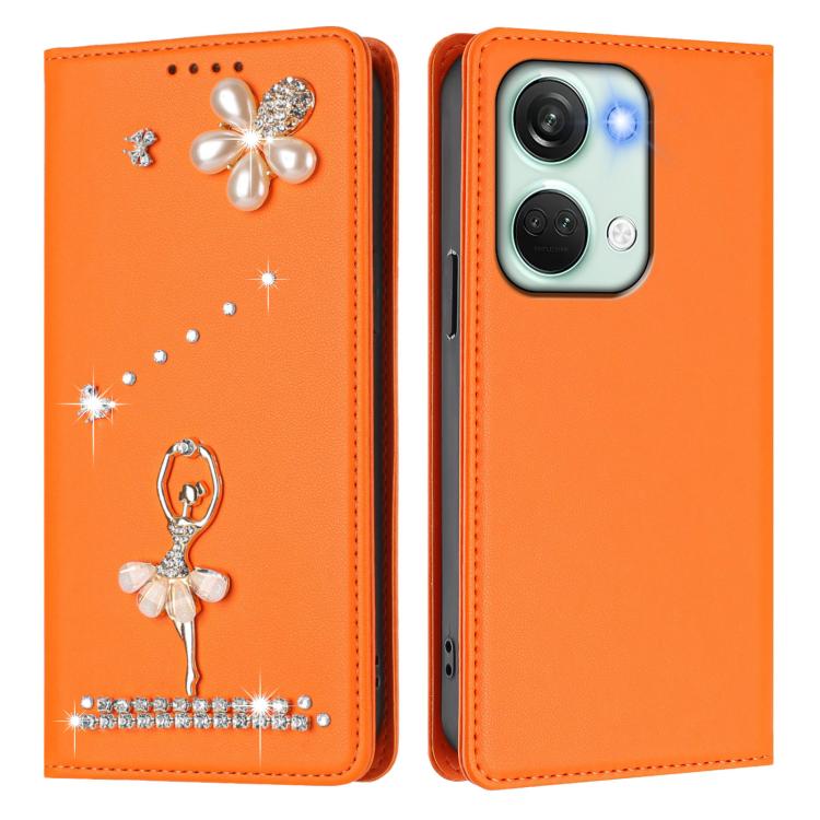 For OnePlus Nord 3 / Ace 2V Ballet Girl Diamond Studded RFID Vegan Leather Phone Case