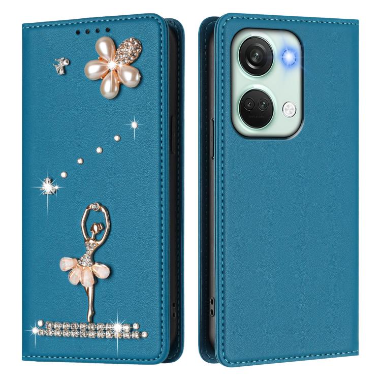 For OnePlus Nord 3 / Ace 2V Ballet Girl Diamond Studded RFID Vegan Leather Phone Case