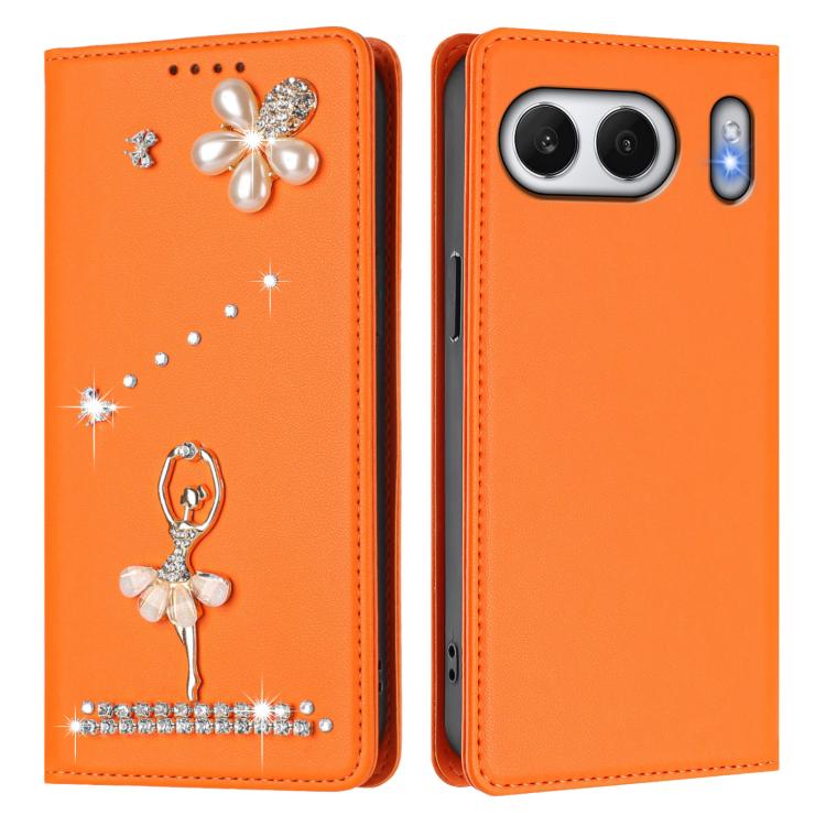 For OnePlus Nord 4 5G Global Ballet Girl Diamond Studded RFID Vegan Leather Phone Case