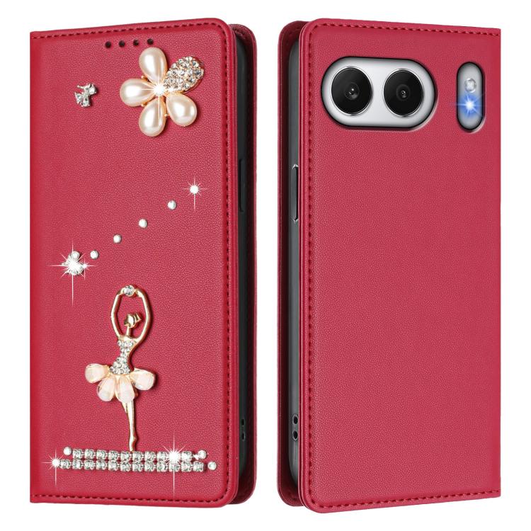 For OnePlus Nord 4 5G Global Ballet Girl Diamond Studded RFID Vegan Leather Phone Case
