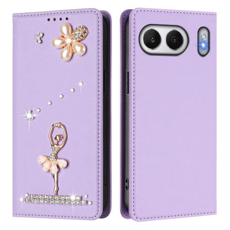 For OnePlus Nord 4 5G Global Ballet Girl Diamond Studded RFID Vegan Leather Phone Case