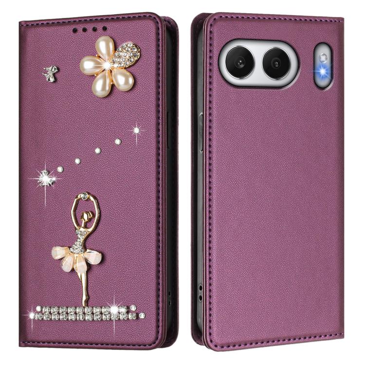 For OnePlus Nord 4 5G Global Ballet Girl Diamond Studded RFID Vegan Leather Phone Case