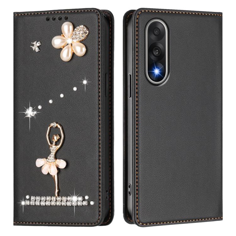 For OnePlus Nord 5 / ACE 5 Ultra Ballet Girl Diamond Studded RFID Vegan Leather Phone Case