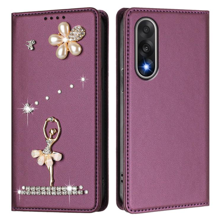 For OnePlus Nord 5 / ACE 5 Ultra Ballet Girl Diamond Studded RFID Vegan Leather Phone Case