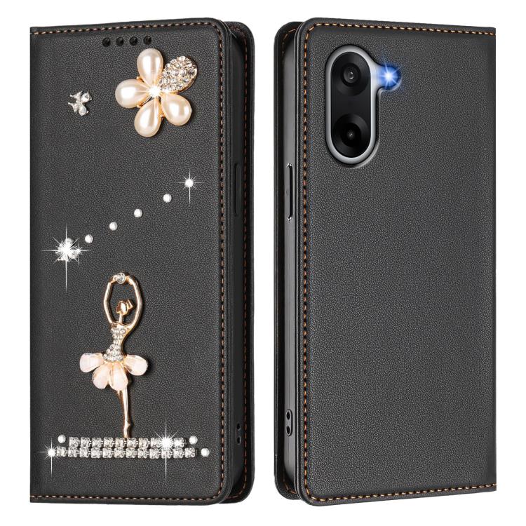 For OnePlus Nord CE5 / Ace 5 Racing Ballet Girl Diamond Studded RFID Vegan Leather Phone Case