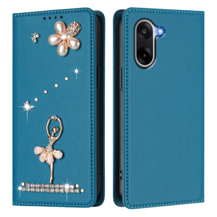 For OnePlus Nord CE5 / Ace 5 Racing Ballet Girl Diamond Studded RFID Vegan Leather Phone Case