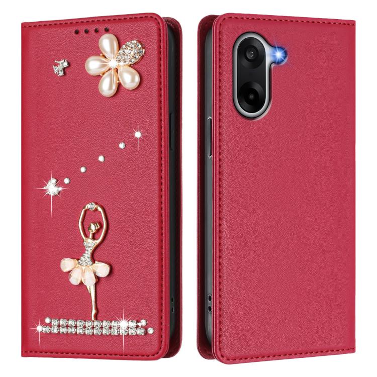 For OnePlus Nord CE5 / Ace 5 Racing Ballet Girl Diamond Studded RFID Vegan Leather Phone Case