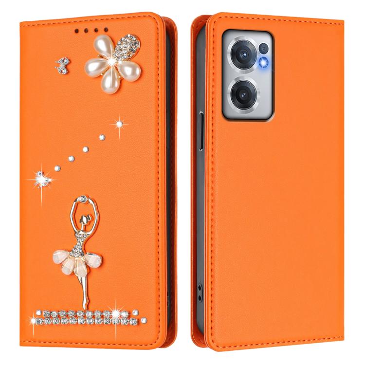 For OnePlus Nord CE 2 5G Ballet Girl Diamond Studded RFID Vegan Leather Phone Case