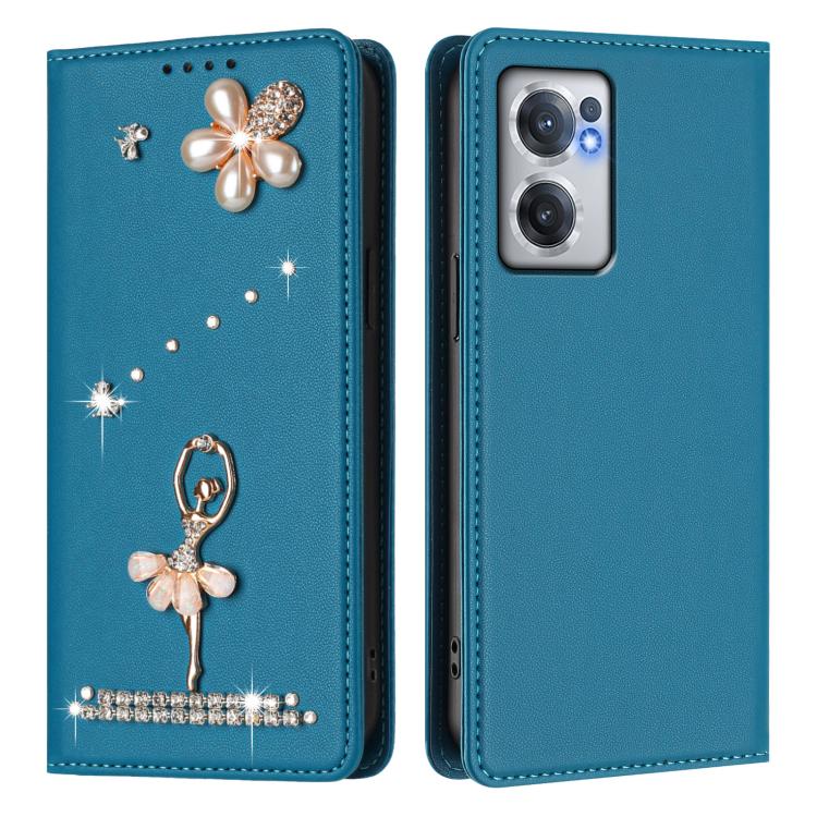 For OnePlus Nord CE 2 5G Ballet Girl Diamond Studded RFID Vegan Leather Phone Case