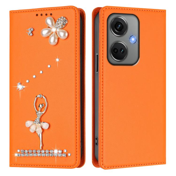 For OnePlus Nord CE3 5G India Ballet Girl Diamond Studded RFID Vegan Leather Phone Case