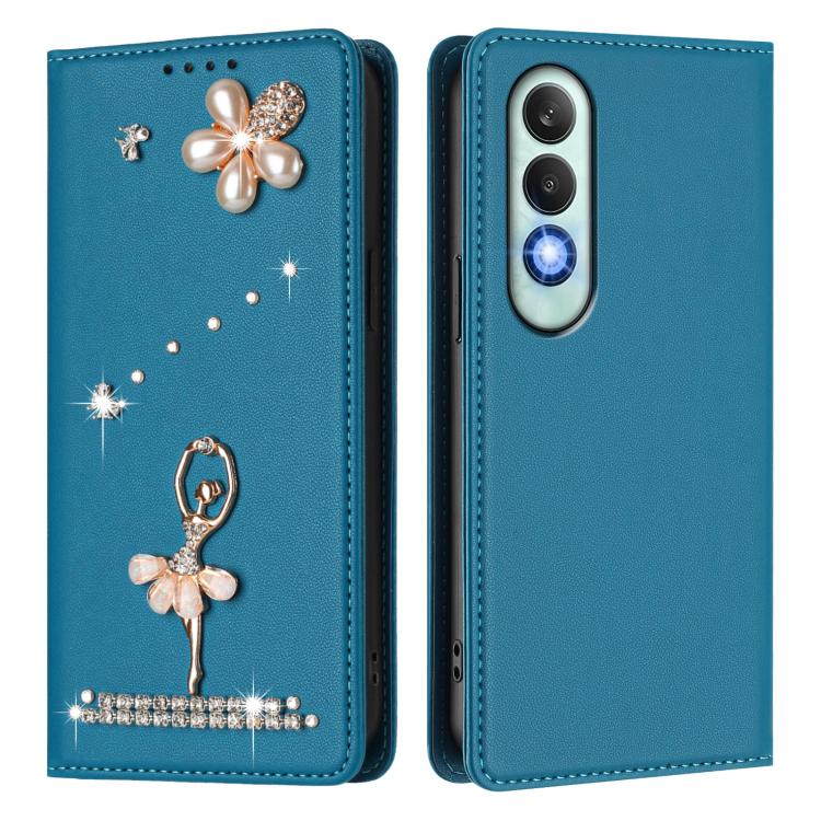 For OnePlus Nord CE4 Ballet Girl Diamond Studded RFID Vegan Leather Phone Case