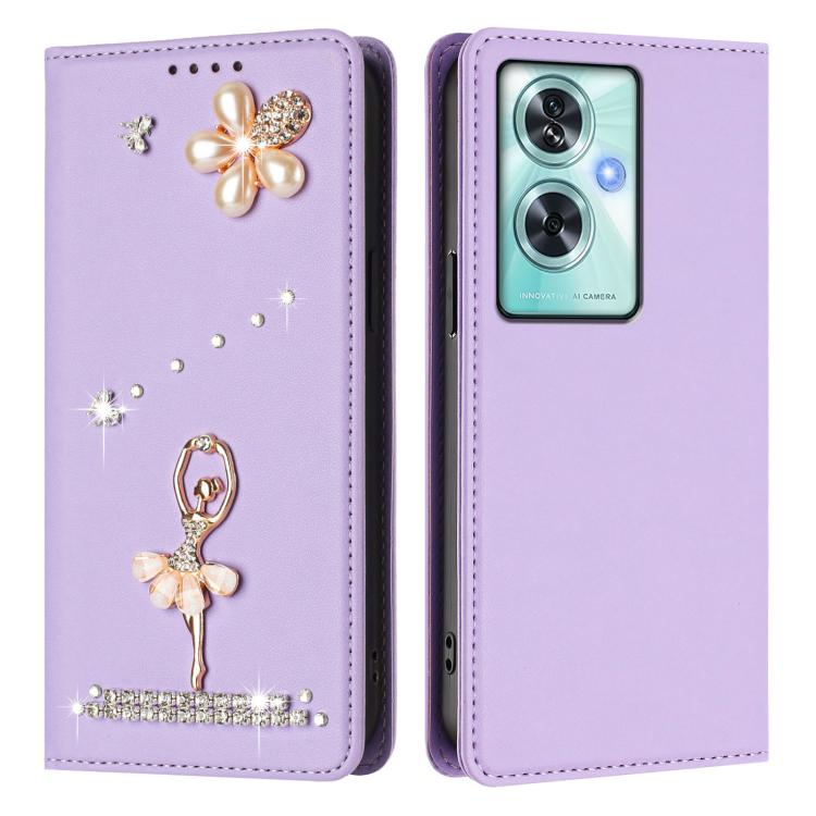 For OnePlus Nord N30 SE Ballet Girl Diamond Studded RFID Vegan Leather Phone Case