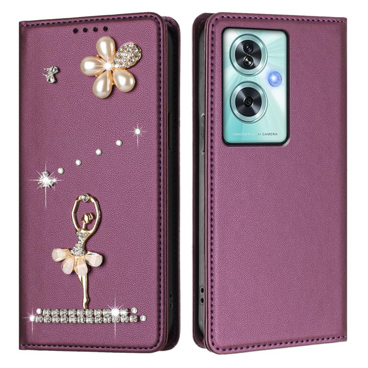 For OnePlus Nord N30 SE Ballet Girl Diamond Studded RFID Vegan Leather Phone Case