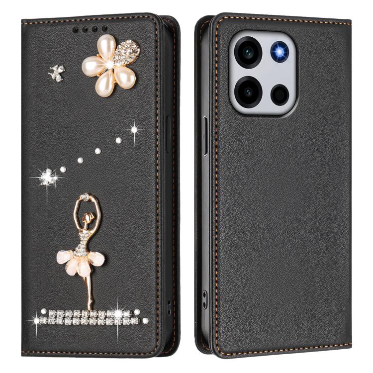 For OnePlus Turbo 6 / Turbo 6V Ballet Girl Diamond Studded RFID Vegan Leather Phone Case